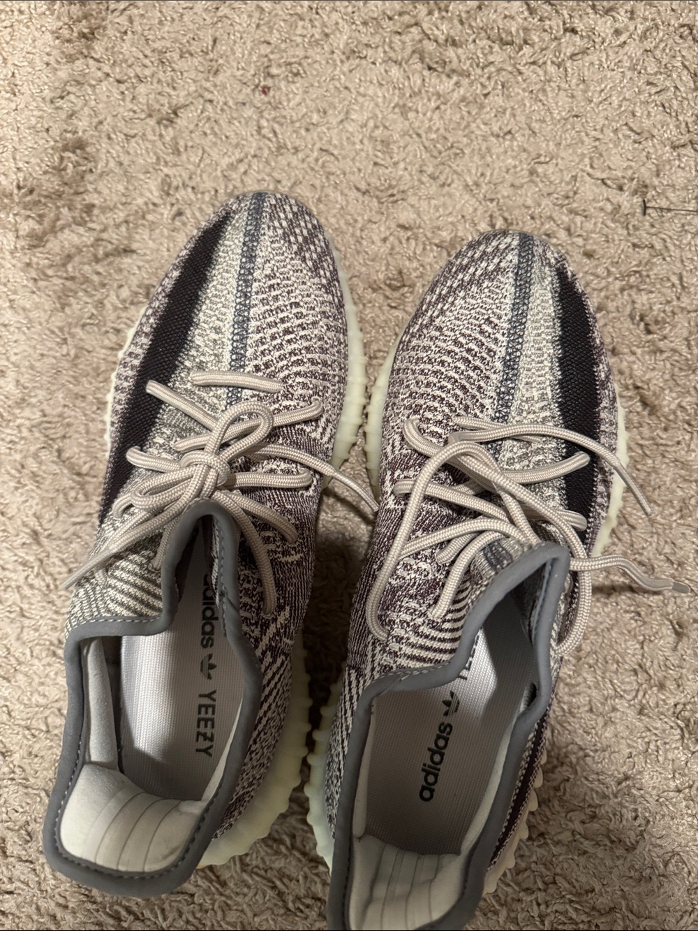 adidas Yeezy Boost Women's Grey and Tan Knit Sneakers